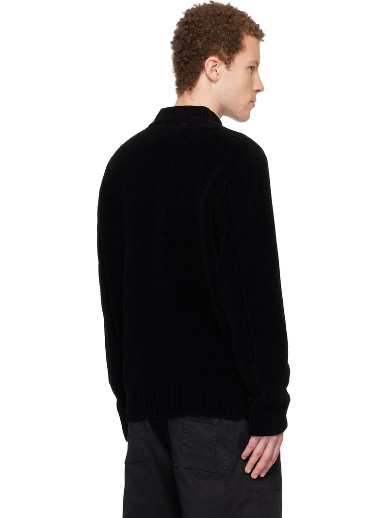 Black 5100005 Moss Stitch Cotton Chenille Sweater 3