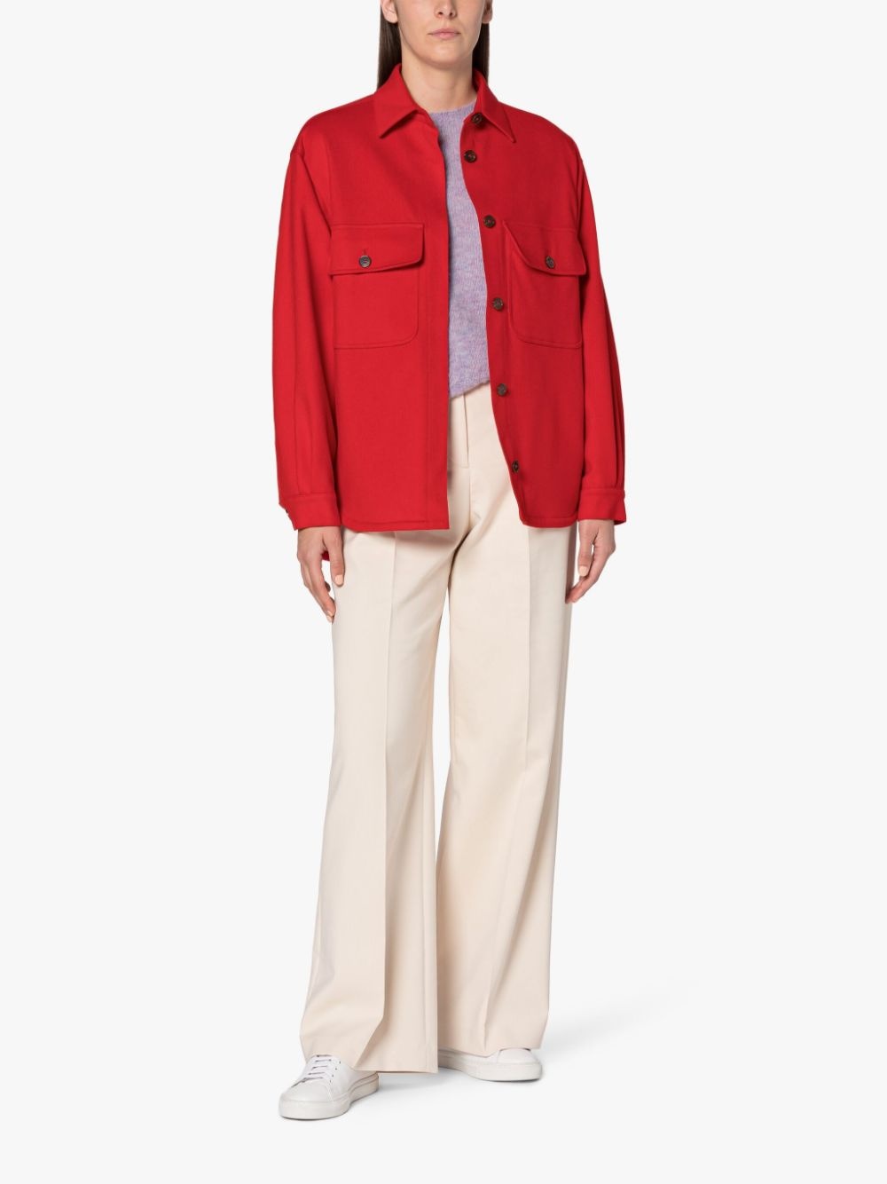 LORRIANE SCARLET COTTON OVERSHIRT JACKET - 2