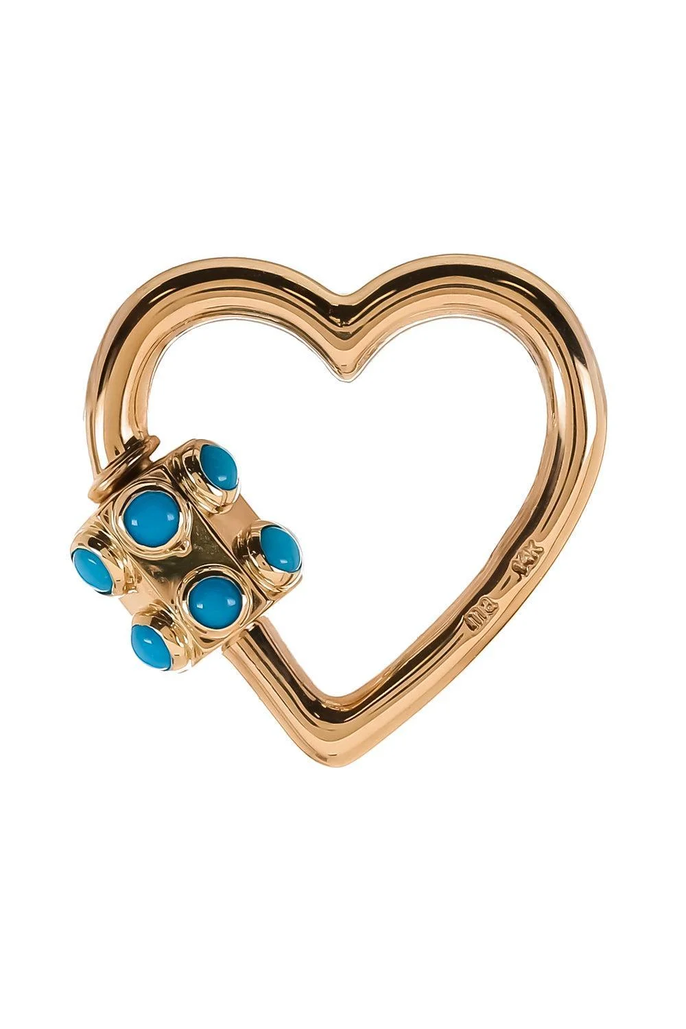 Turquoise Stoned Heart Lock - 1
