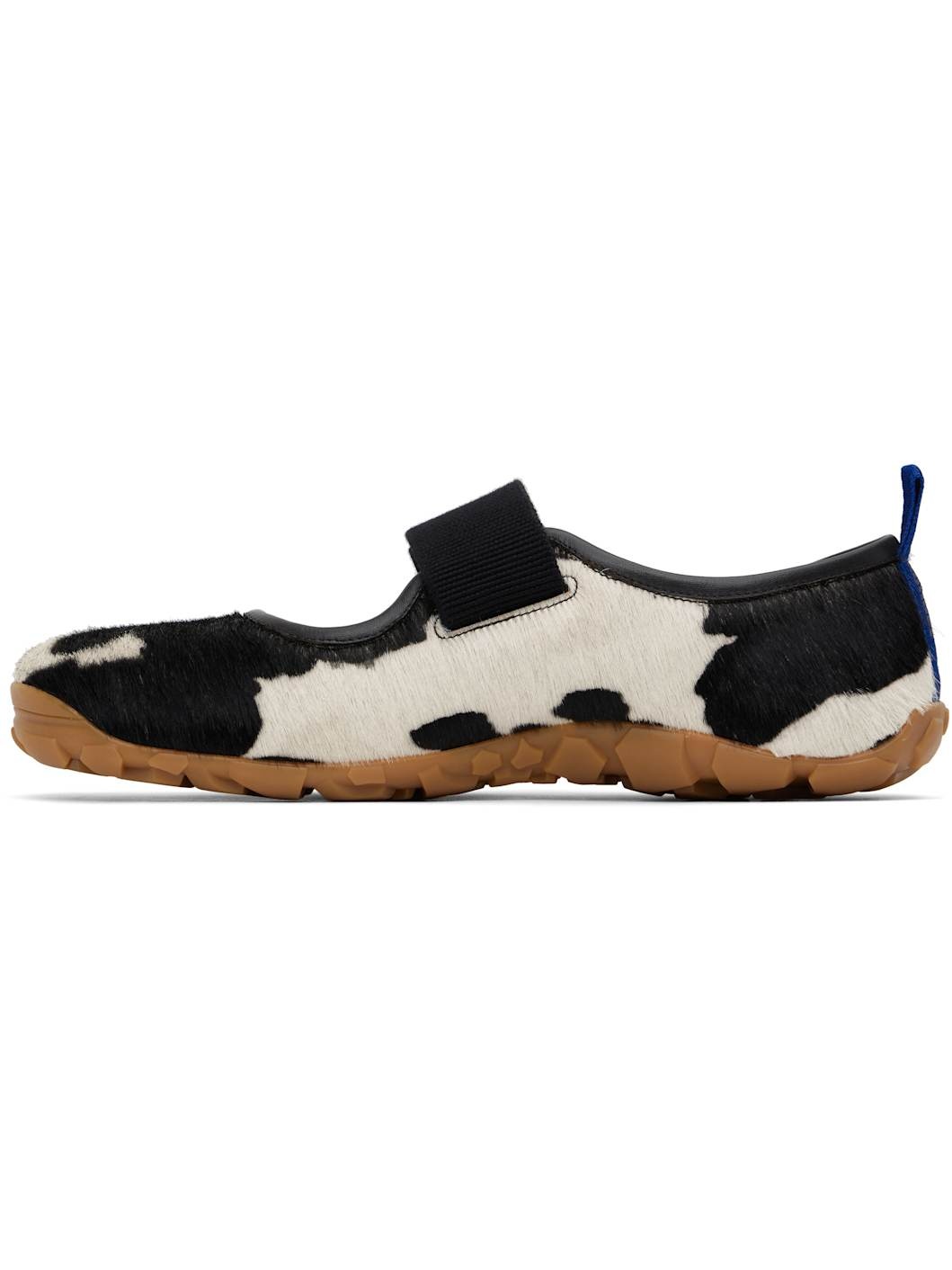 Black & Off-White Mary Jane Flat Sneakers - 3