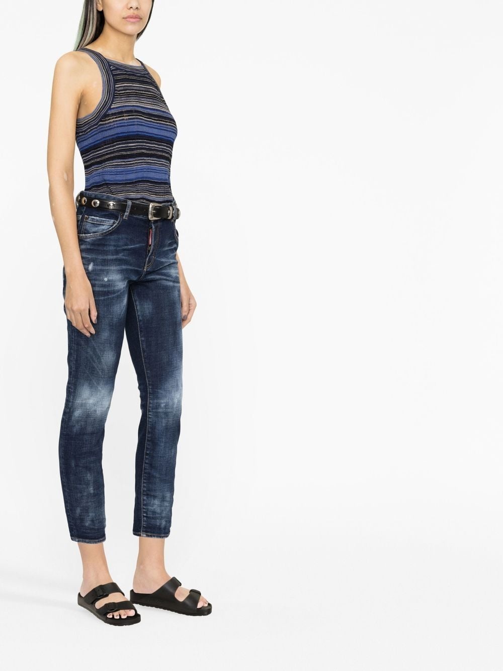 bleached-effect skinny jeans - 4