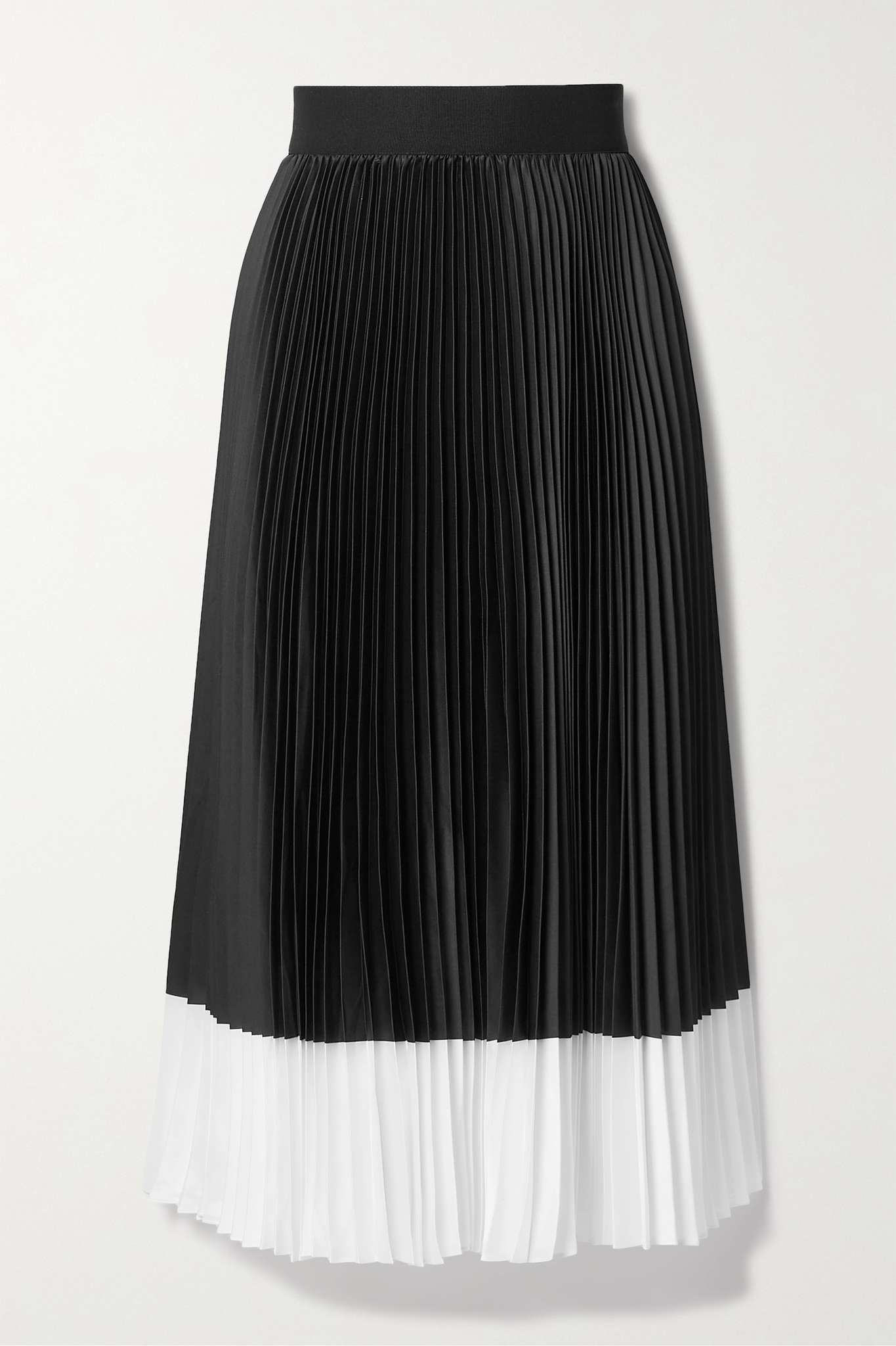 Katz two-tone pleated satin midi skirt - 1