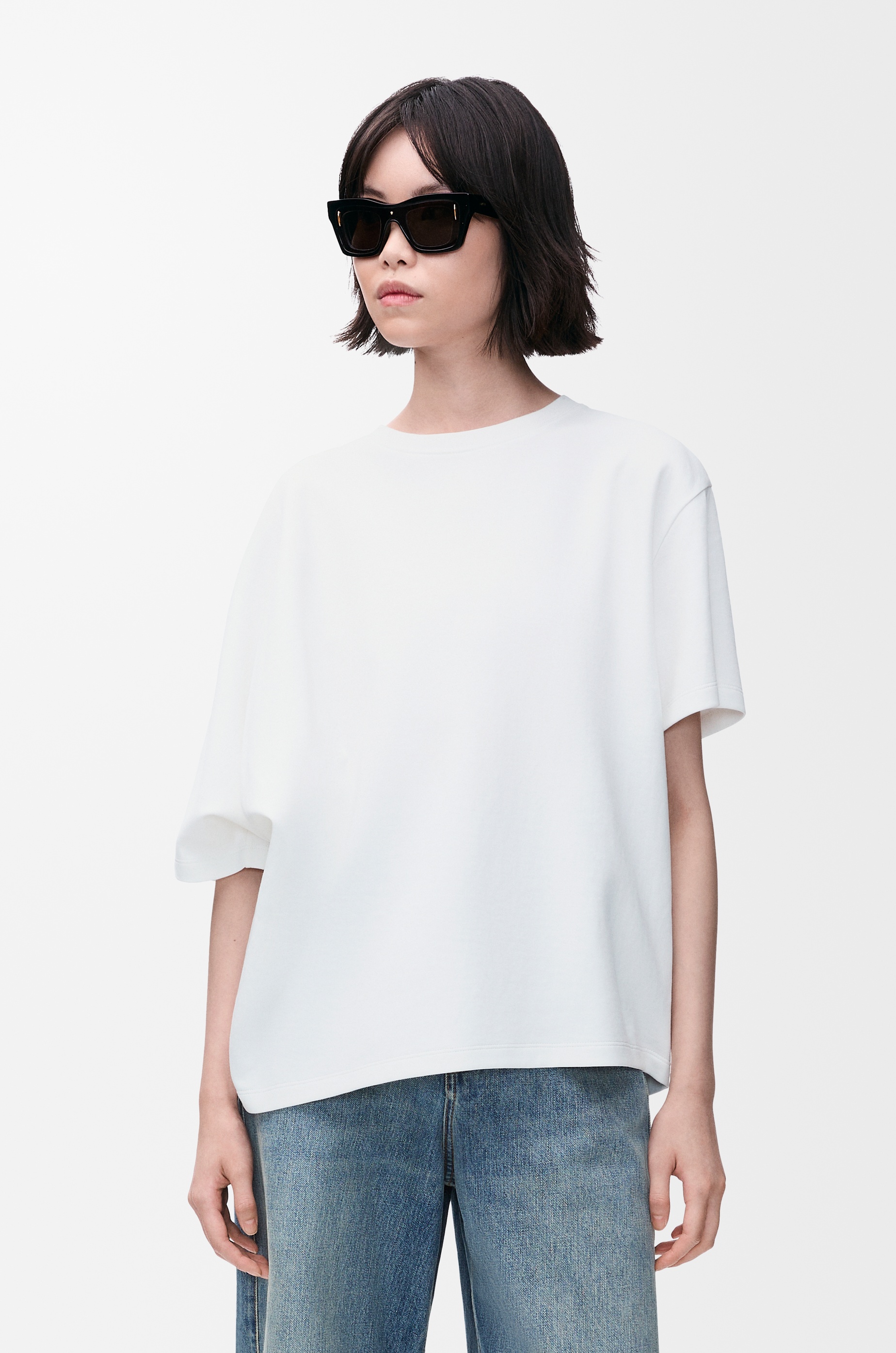 Draped T-shirt in cotton blend - 3
