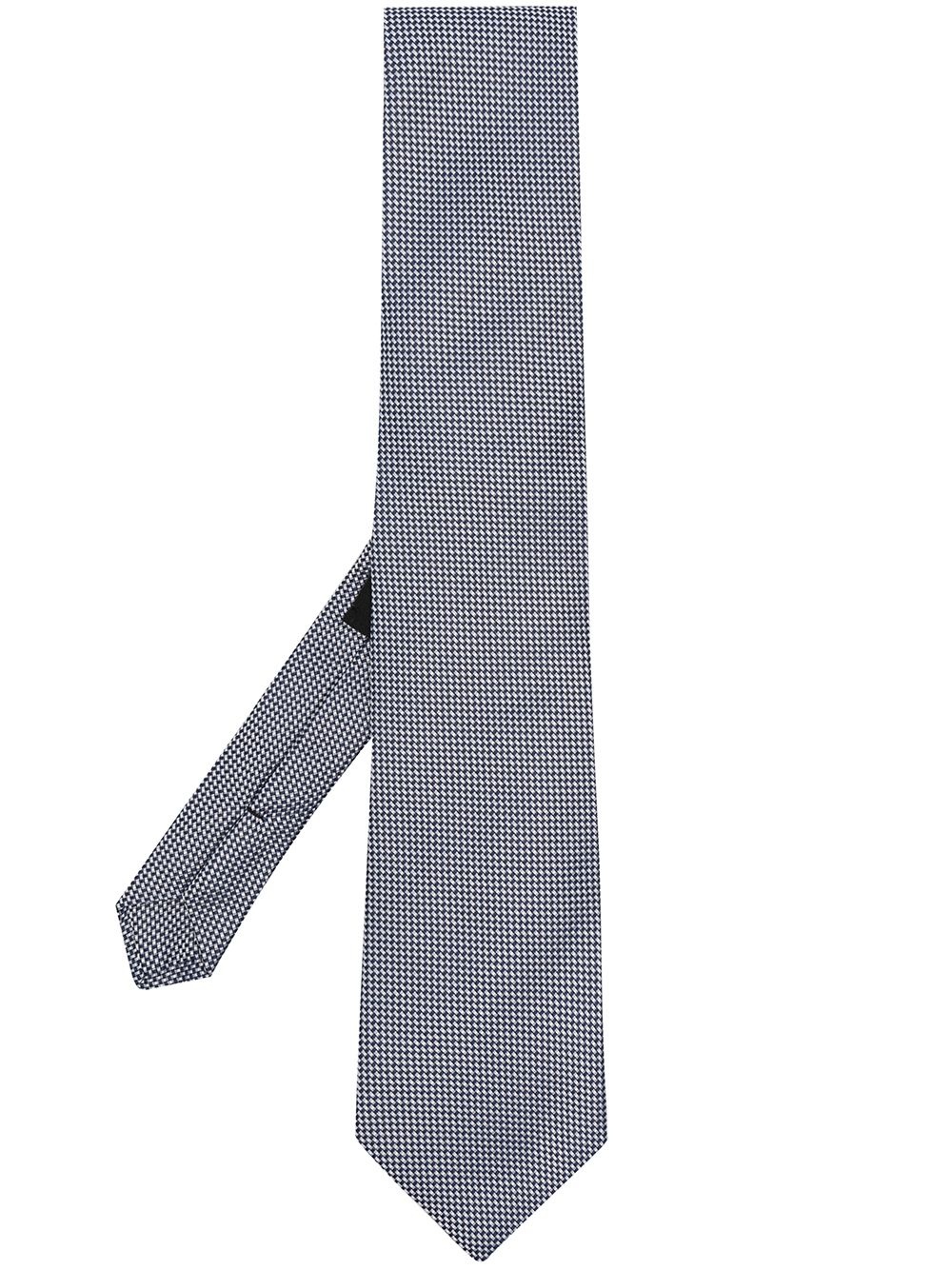 geometric-print silk tie - 1