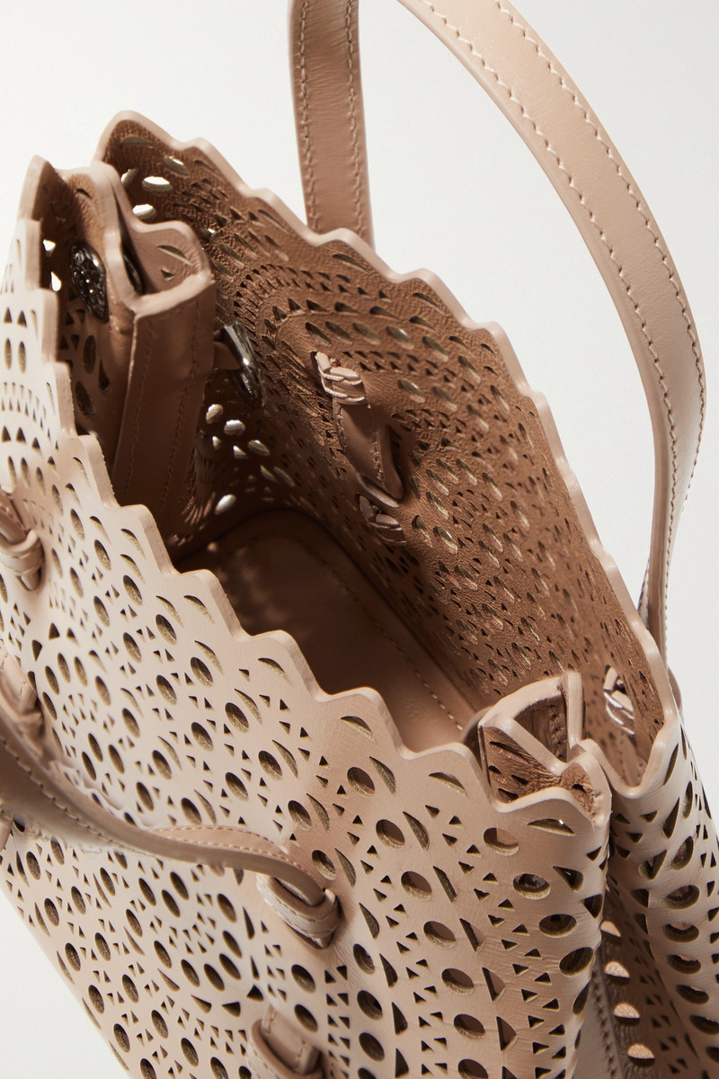 Mina 20 laser-cut leather tote 5