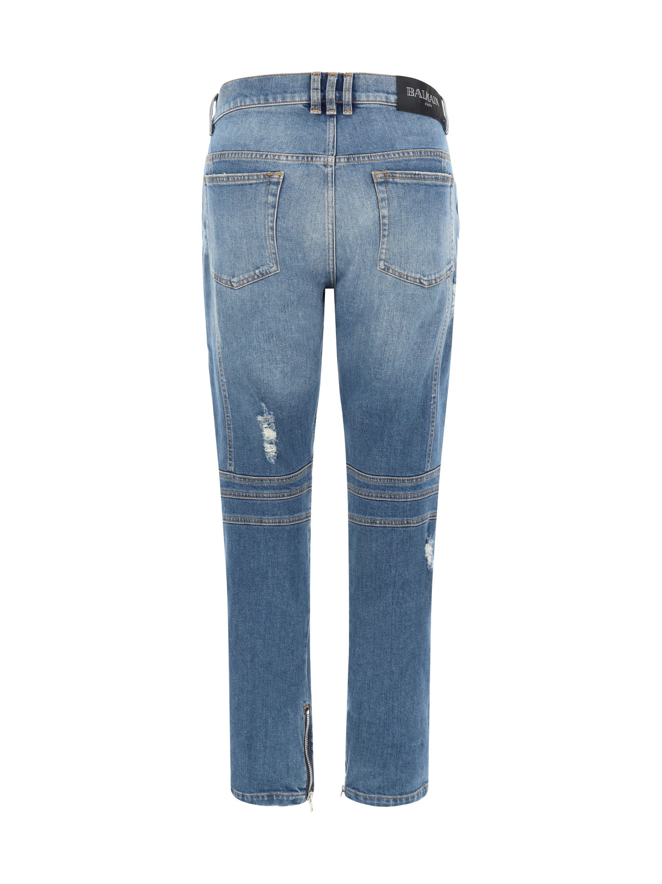 BIKER DENIM PANTS - VINTAGE BLUE WASH - 3