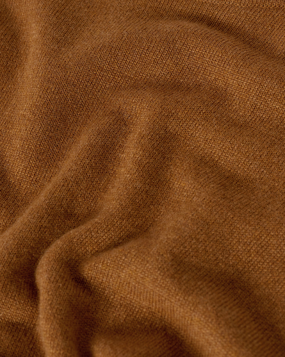 Tie-Waist Cashmere Camel Jumper Dress - 6