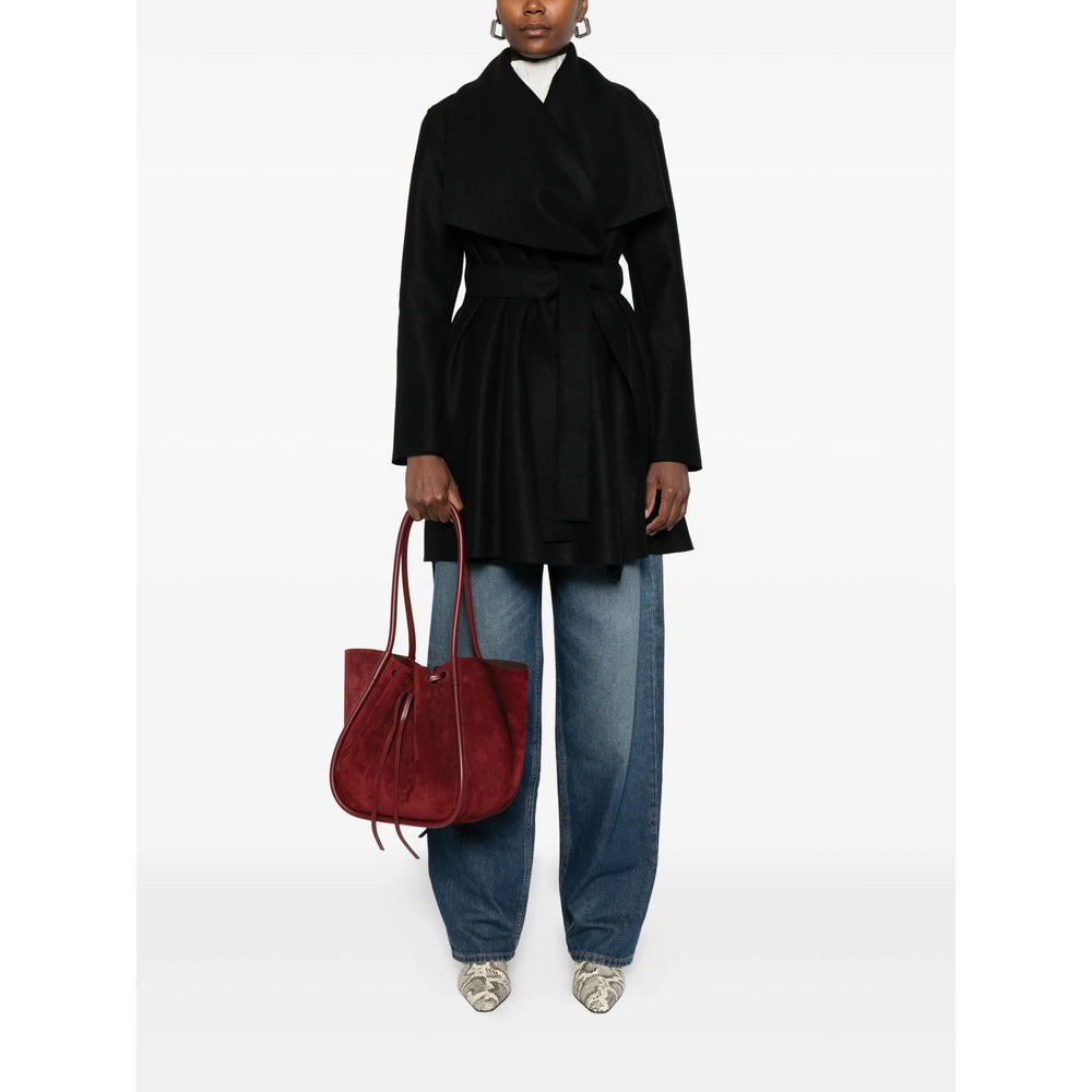 Harris Wharf London Black Coats - Single Breasted Coats Women - 3