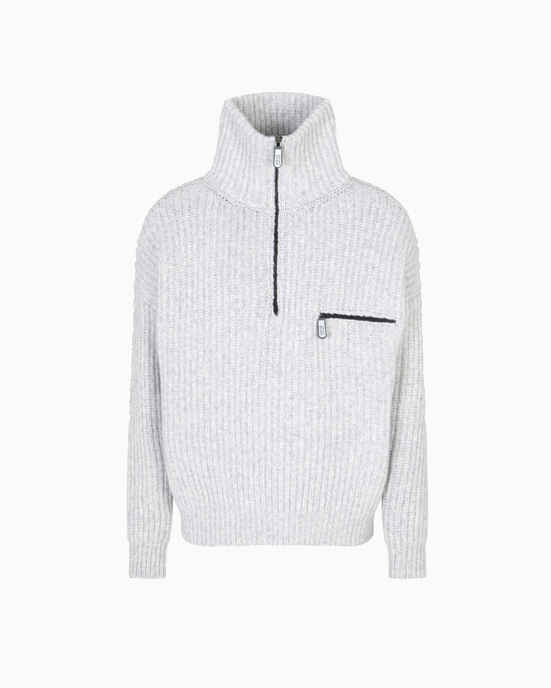 GIORGIO ARMANI NEVE PURE CASHMERE JUMPER WITH ZIP 1