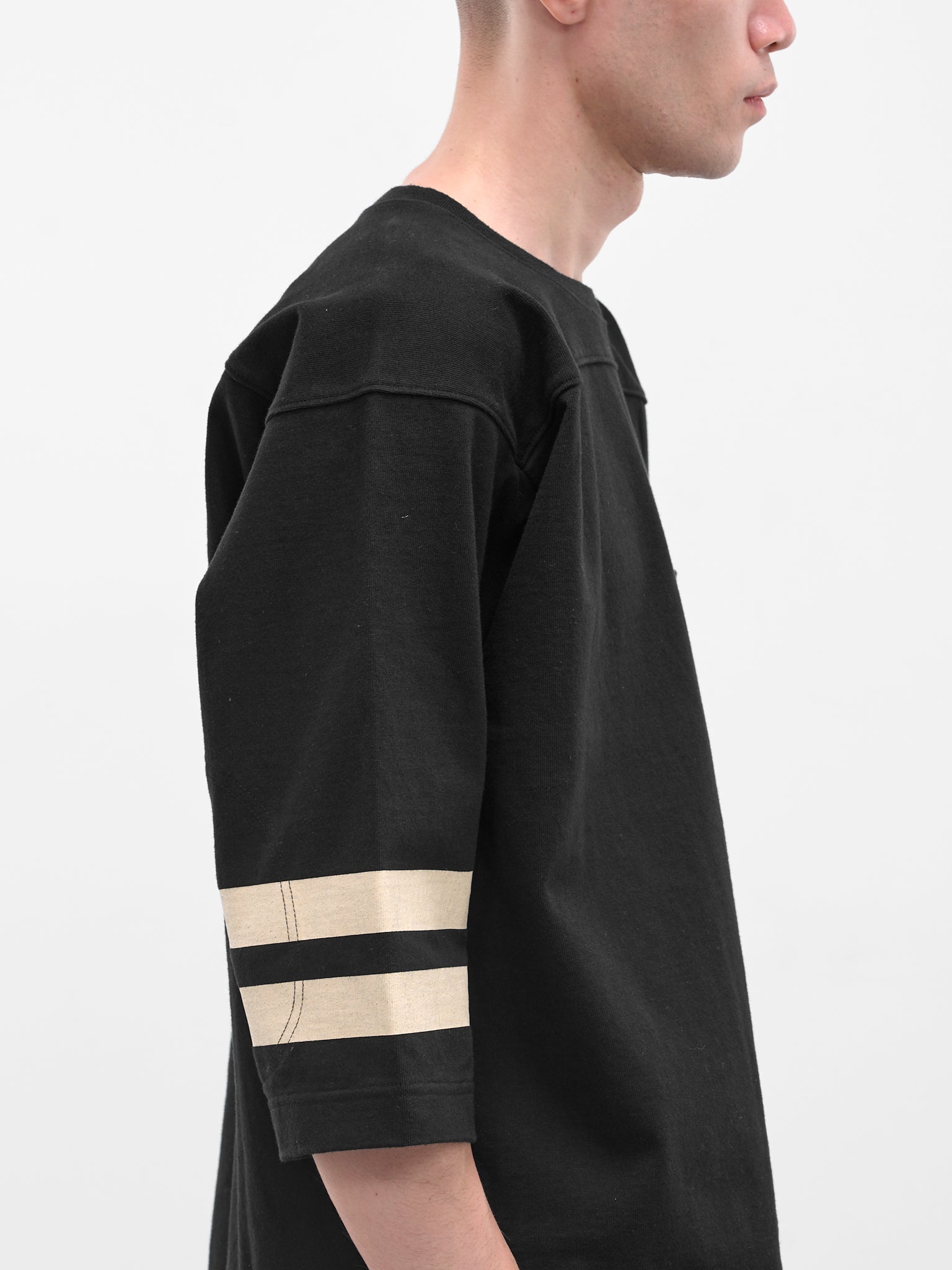 Black Striped Bodysuit Hem Tee - 5