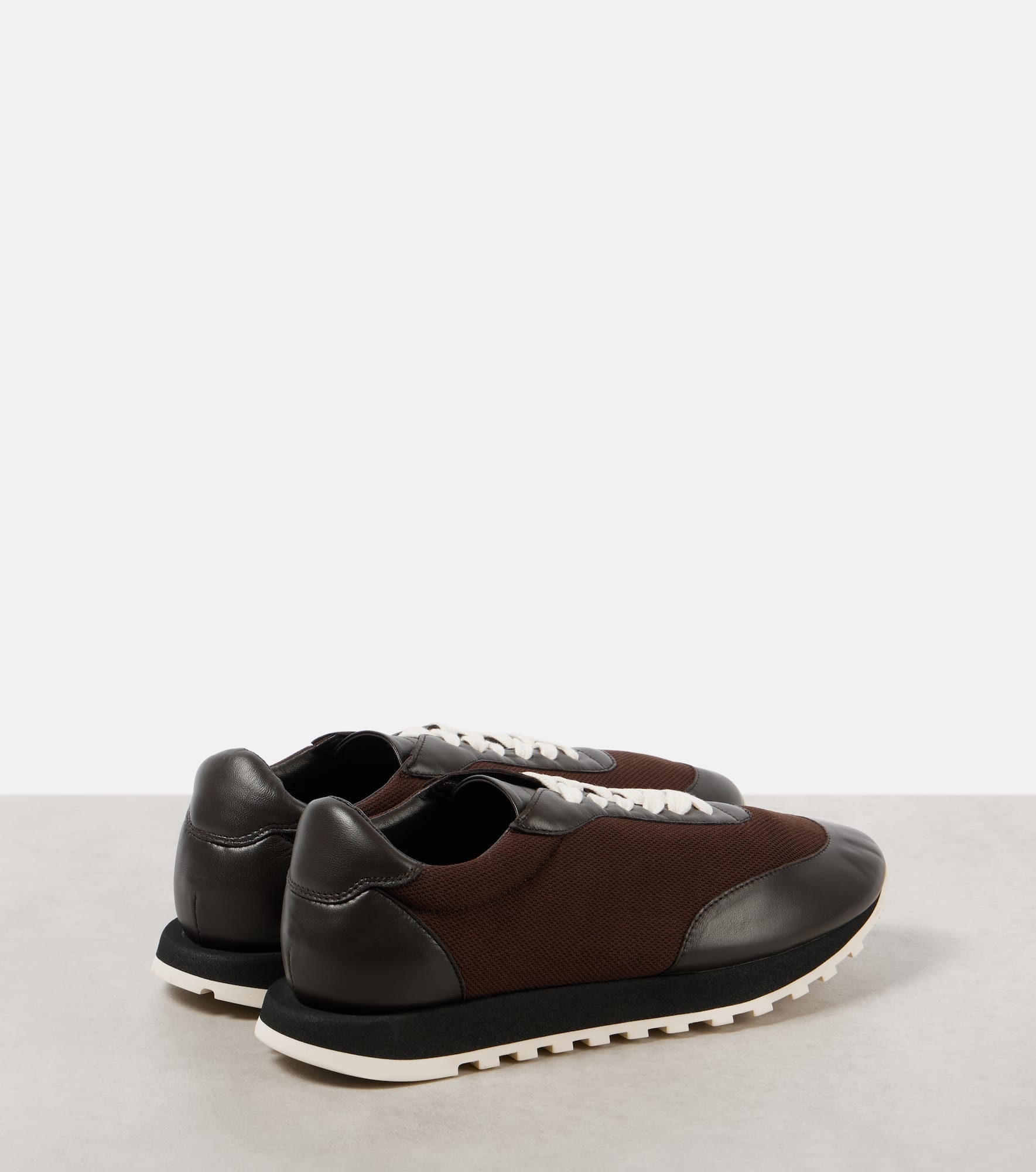 Owen leather-trimmed sneakers - 2
