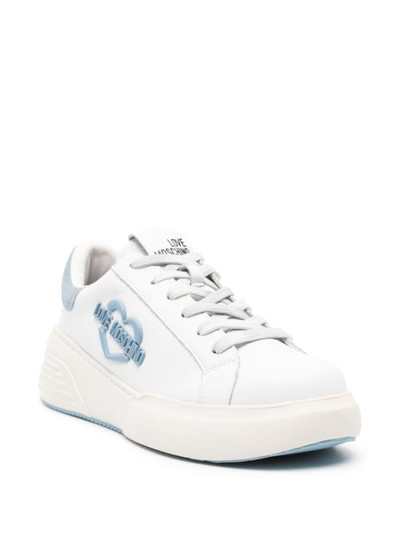 Moschino logo-plaque leather sneakers outlook