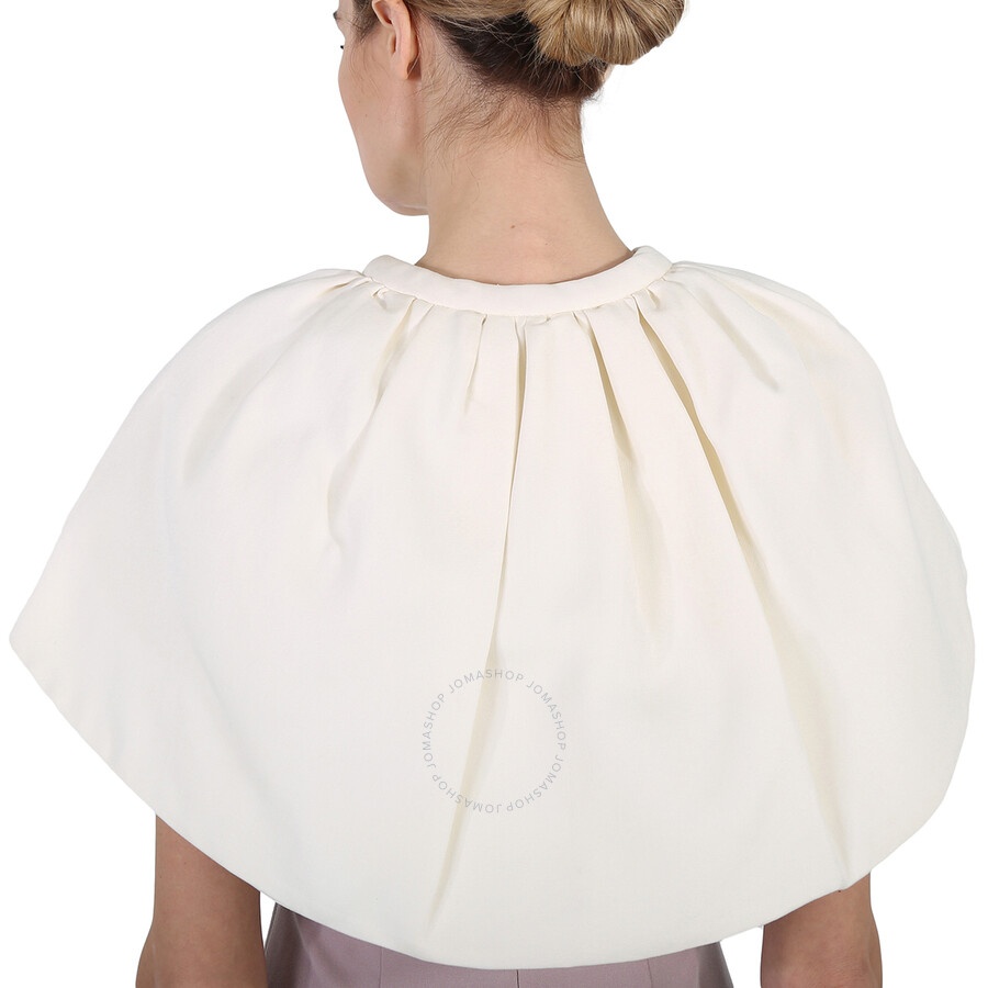 Burberry White Wreningham Cropped Cotton And Silk Cape - 4