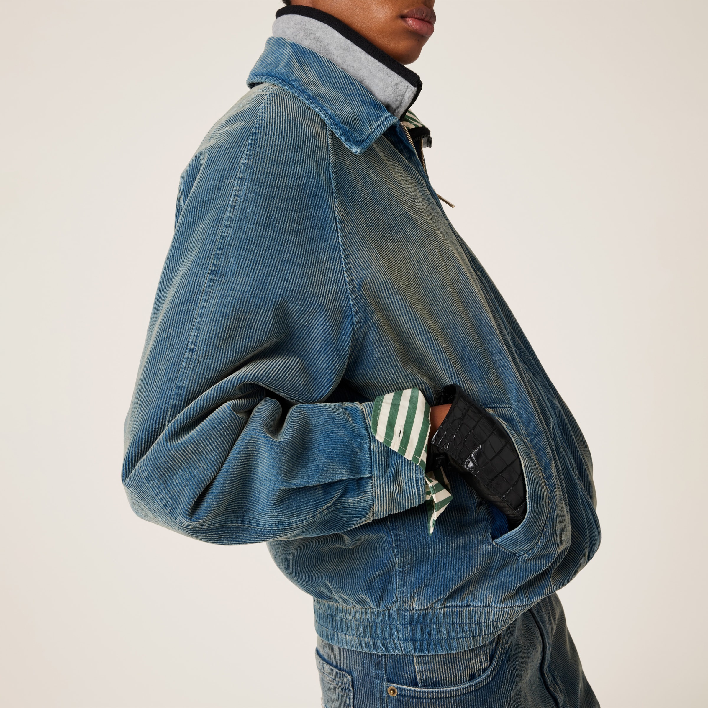 Miu Miu Washed corduroy blouson jacket | REVERSIBLE