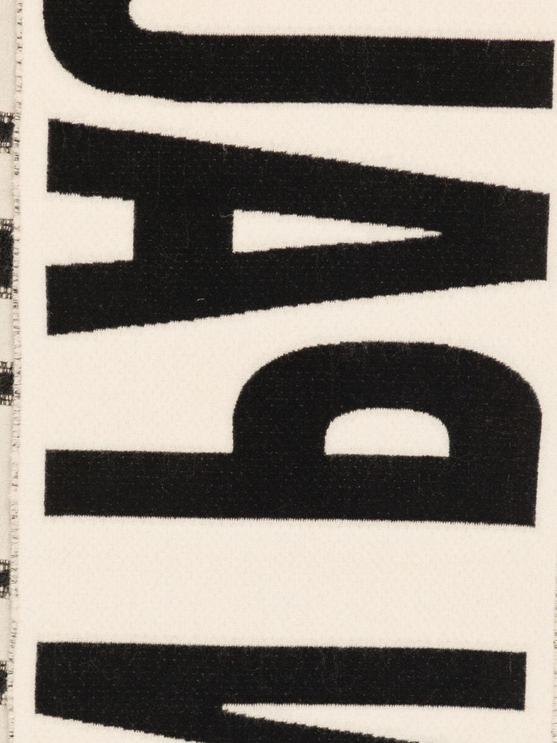 Jean Paul Gaultier logo-detail wool scarf outlook