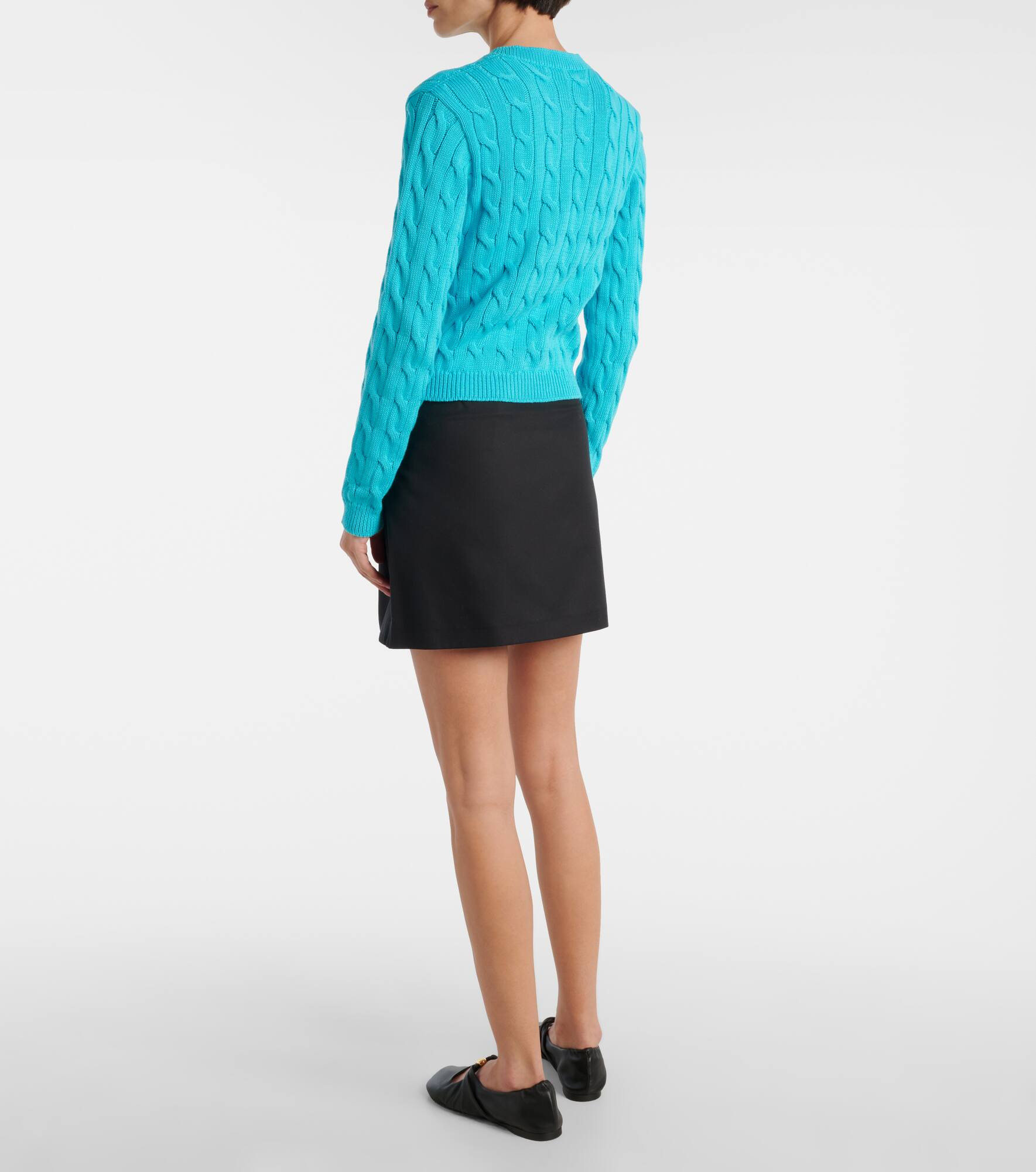 Anagram cable-knit cotton cardigan - 3