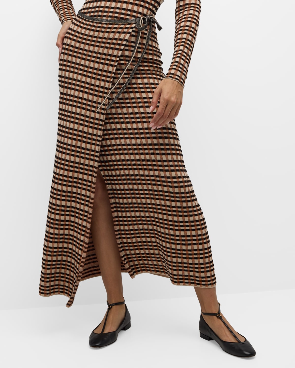 Anouk Check Jacquard Wrap Dress - 7