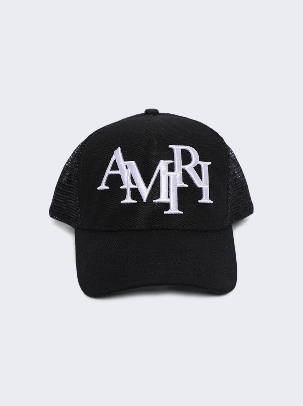 Staggered Logo Trucker Black - 1