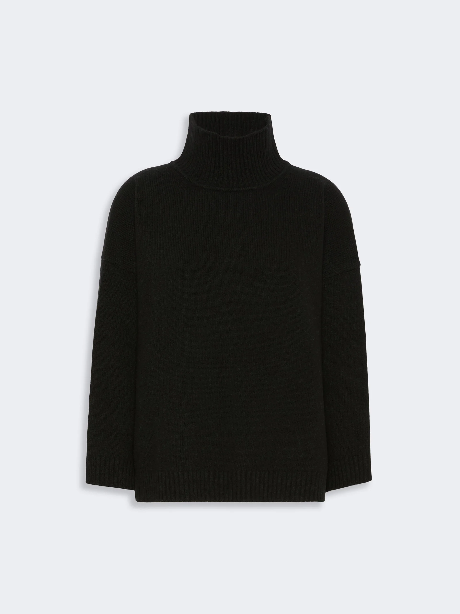 BORGIA Wool knit turtleneck jumper - BLACK - 1