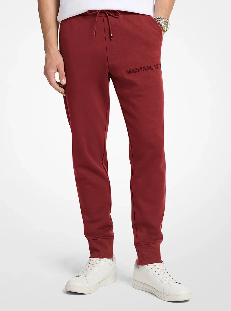Embossed Logo Cotton Blend Joggers - 1