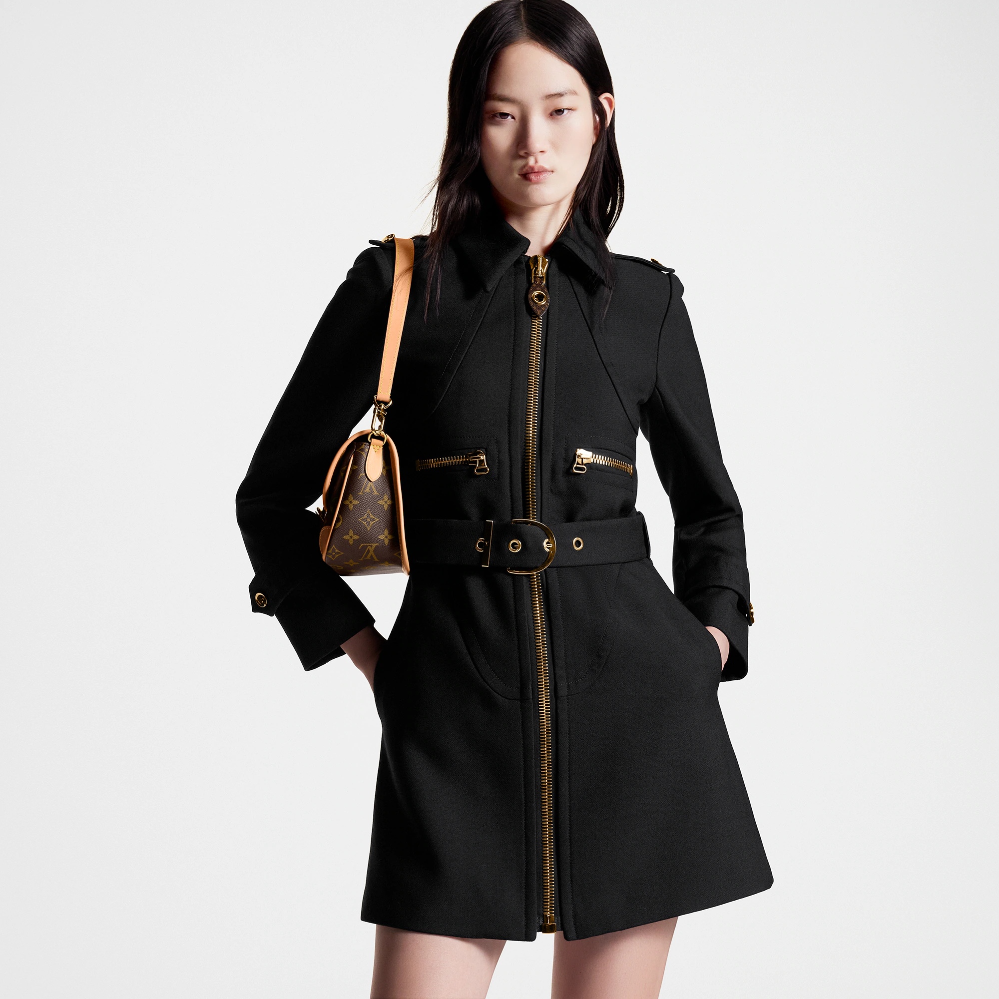 Wool Hopsack Belted Coat - 5