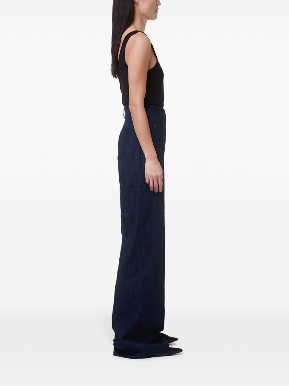 high-rise denim trousers - 3