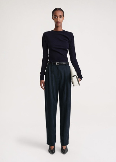 Totême Double-pleated tailored trousers navy outlook