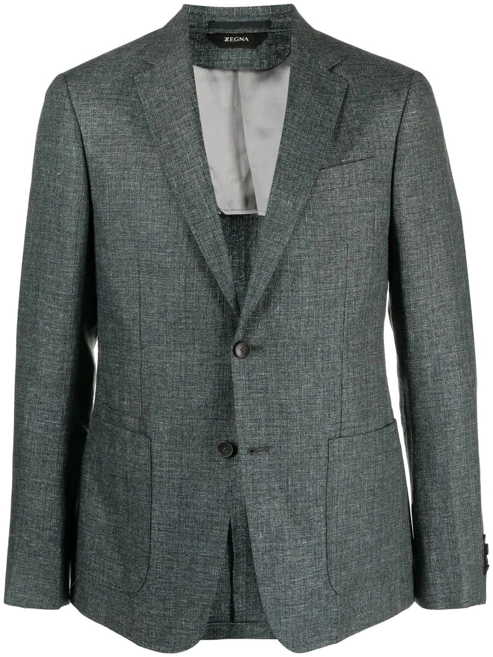 notched-lapels single-breasted blazer - 1