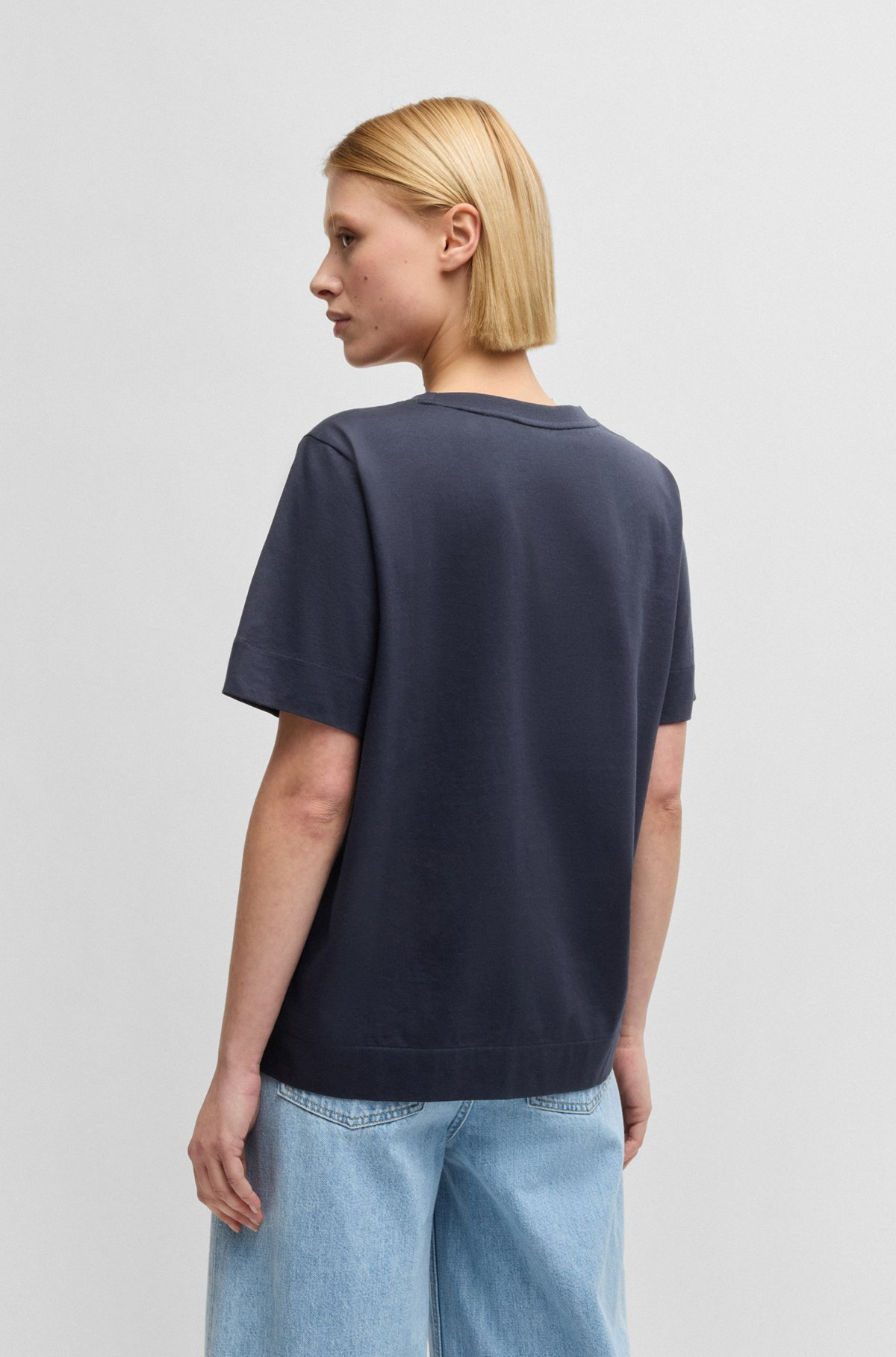 MERCERIZED-COTTON T-SHIRT WITH DOUBLE B MONOGRAM - 4