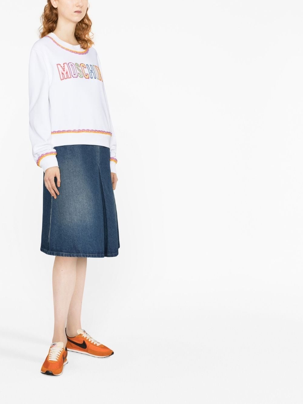 macramé-trim cotton sweatshirt - 4