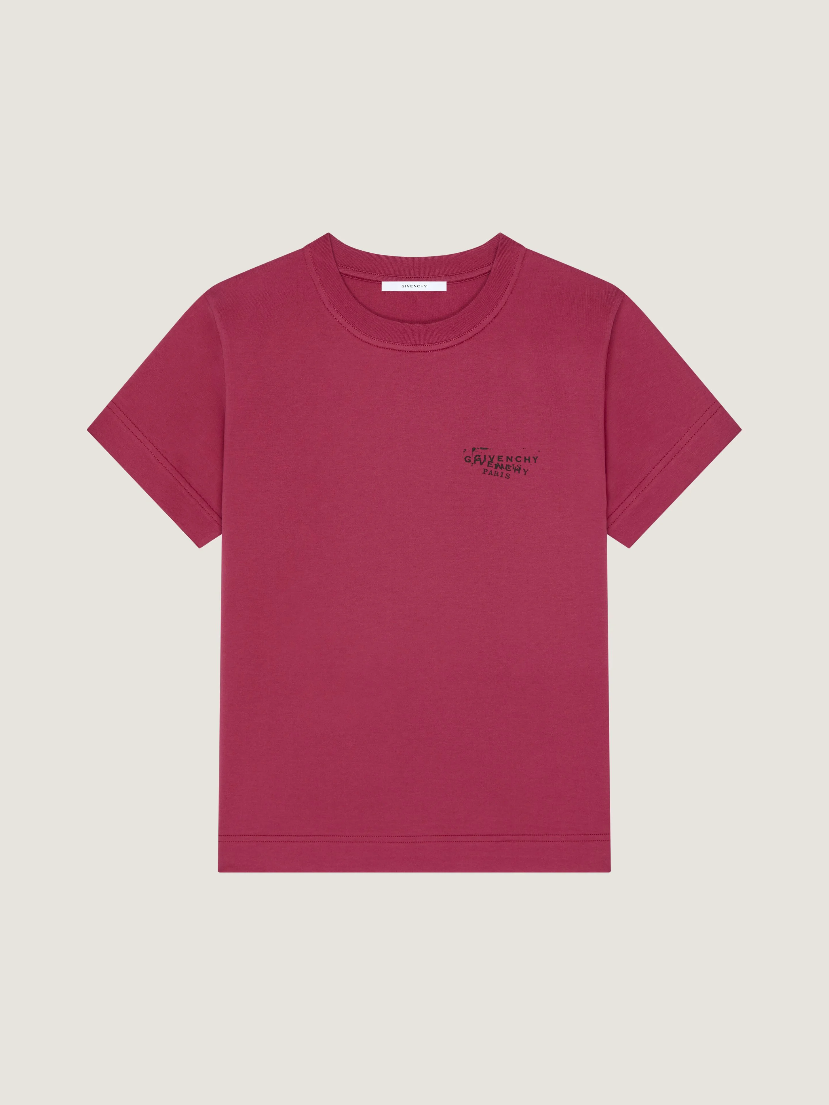 T-SHIRT IN COTTON WITH GIVENCHY STAMP PRINT - 1