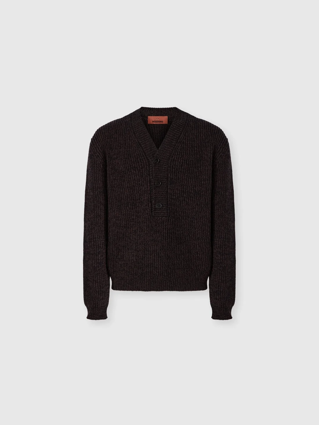Wool and viscose mélange V-neck pullover - 1