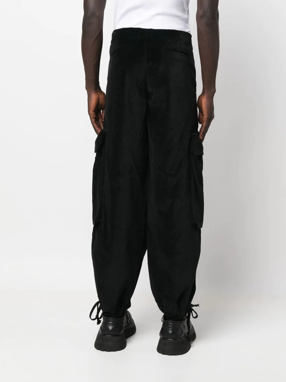 velvet cargo trousers - 5