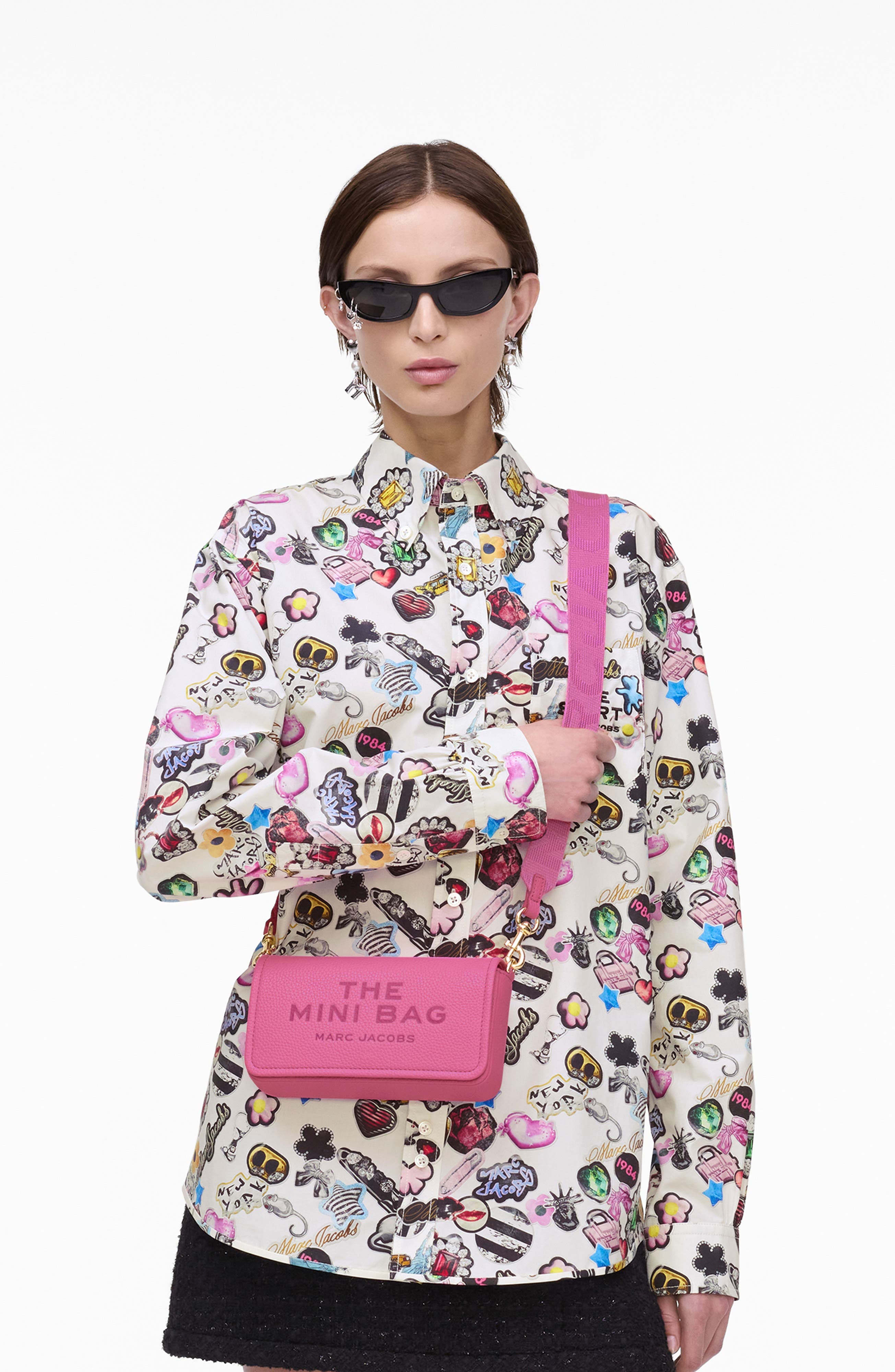 Marc Jacobs The Mini Leather Crossbody Bag in Bow Pink at Nordstrom - 2