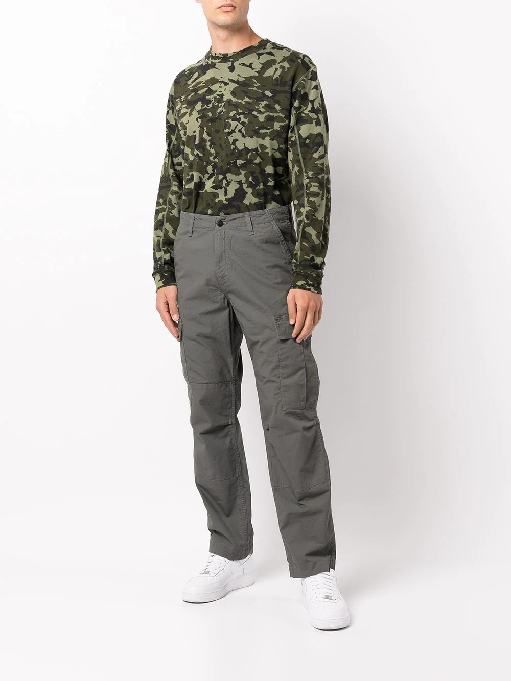 mid-rise cotton cargo trousers - 2