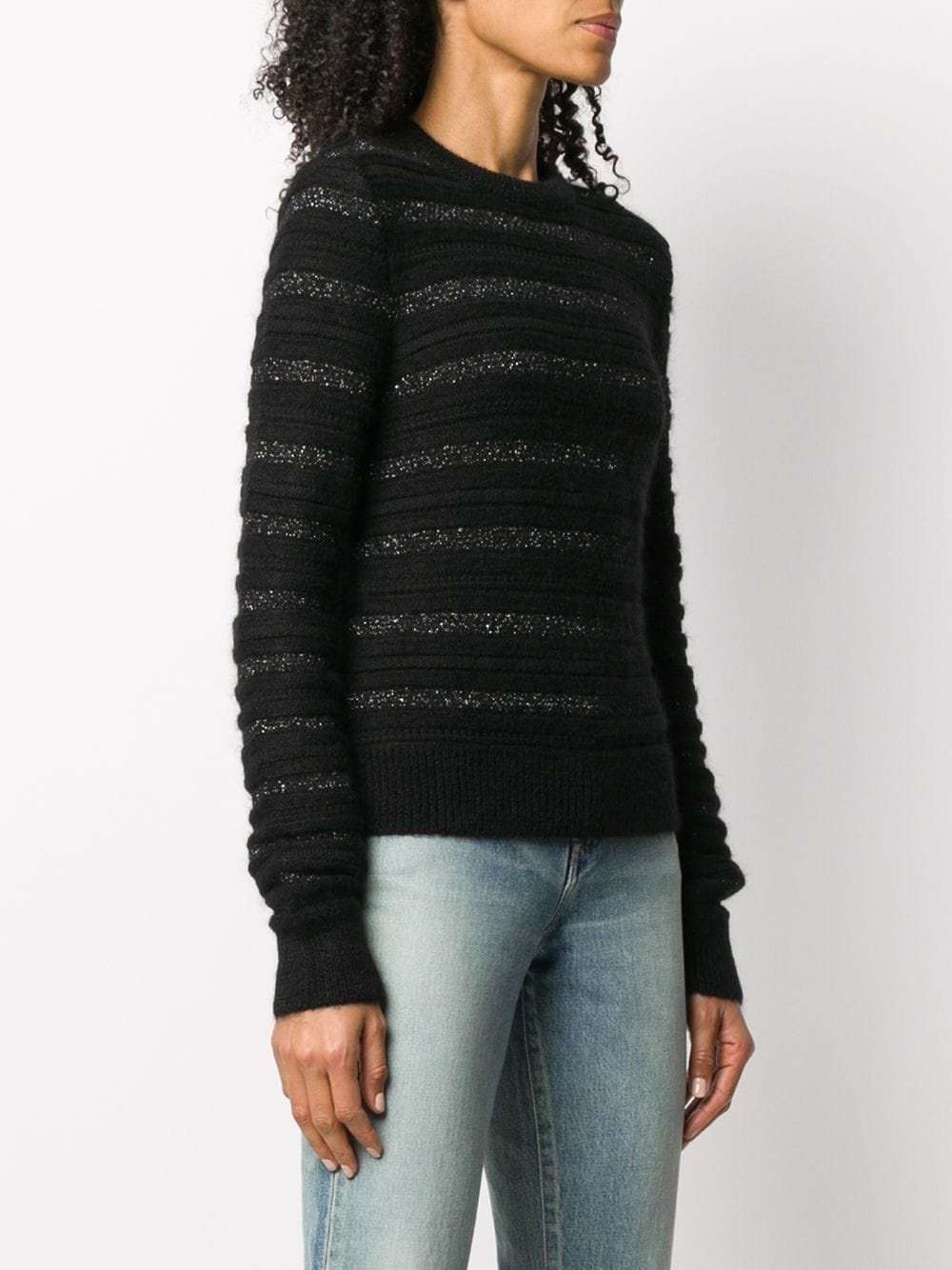 metallic stripe knitted jumper - 3