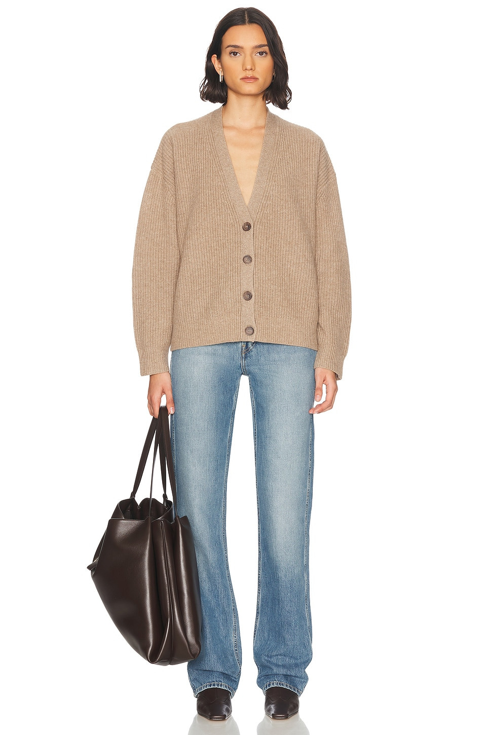 Cropped Cashmere Cocoon Cardigan - 4