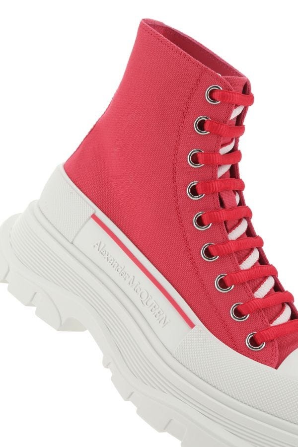 スニーカー Alexander Mcqueen Fuchsia canvas Tread Slick sneakers Alexander Mcqueen Fuchsia Canvas Tread Slick Sneakers for