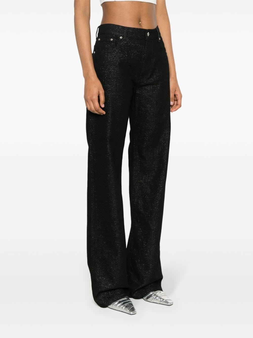 lurex-detailing logo-patch jeans - 3