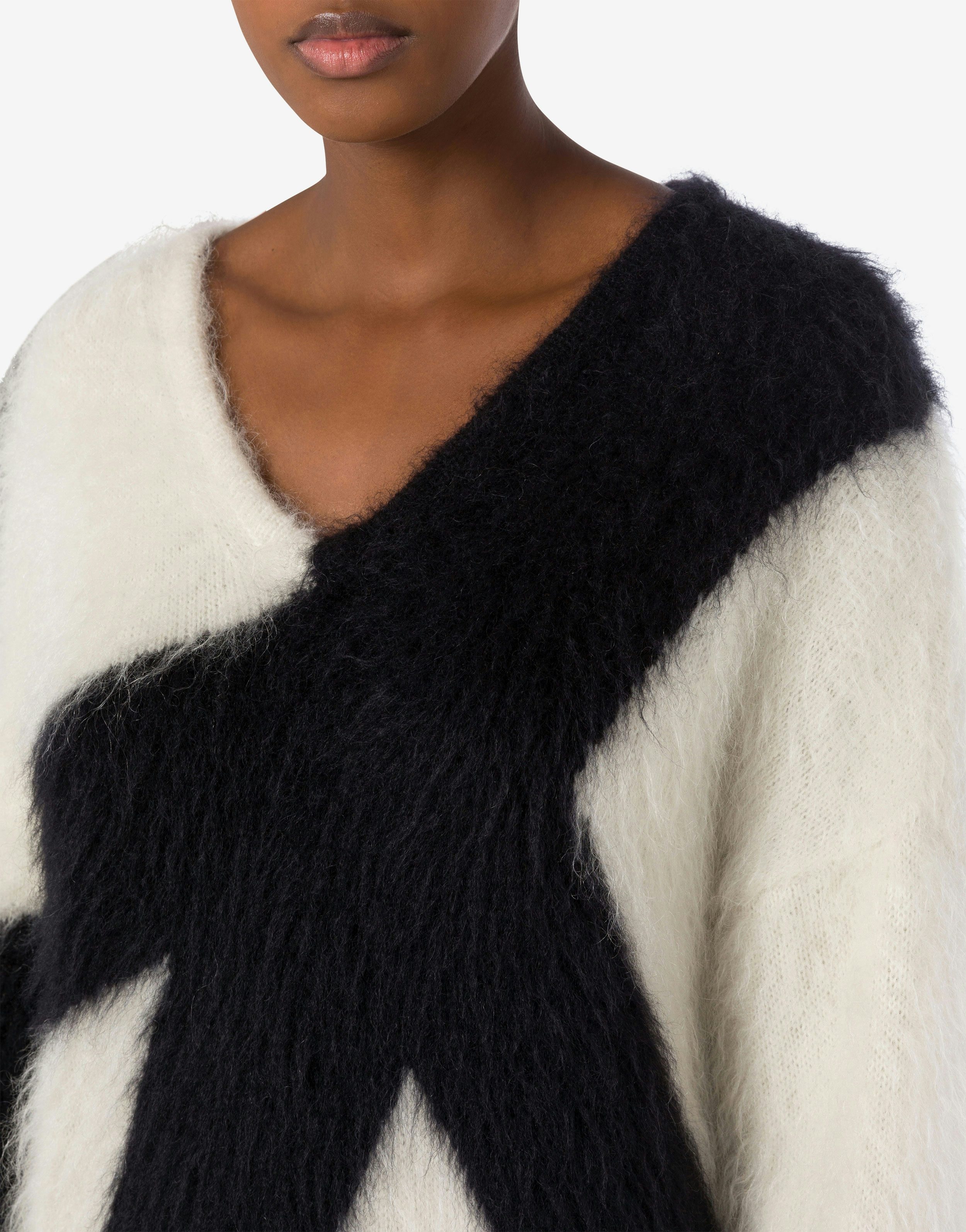 DRESS IN BRUSHED MOHAIR PEACE SYMBOL - 4