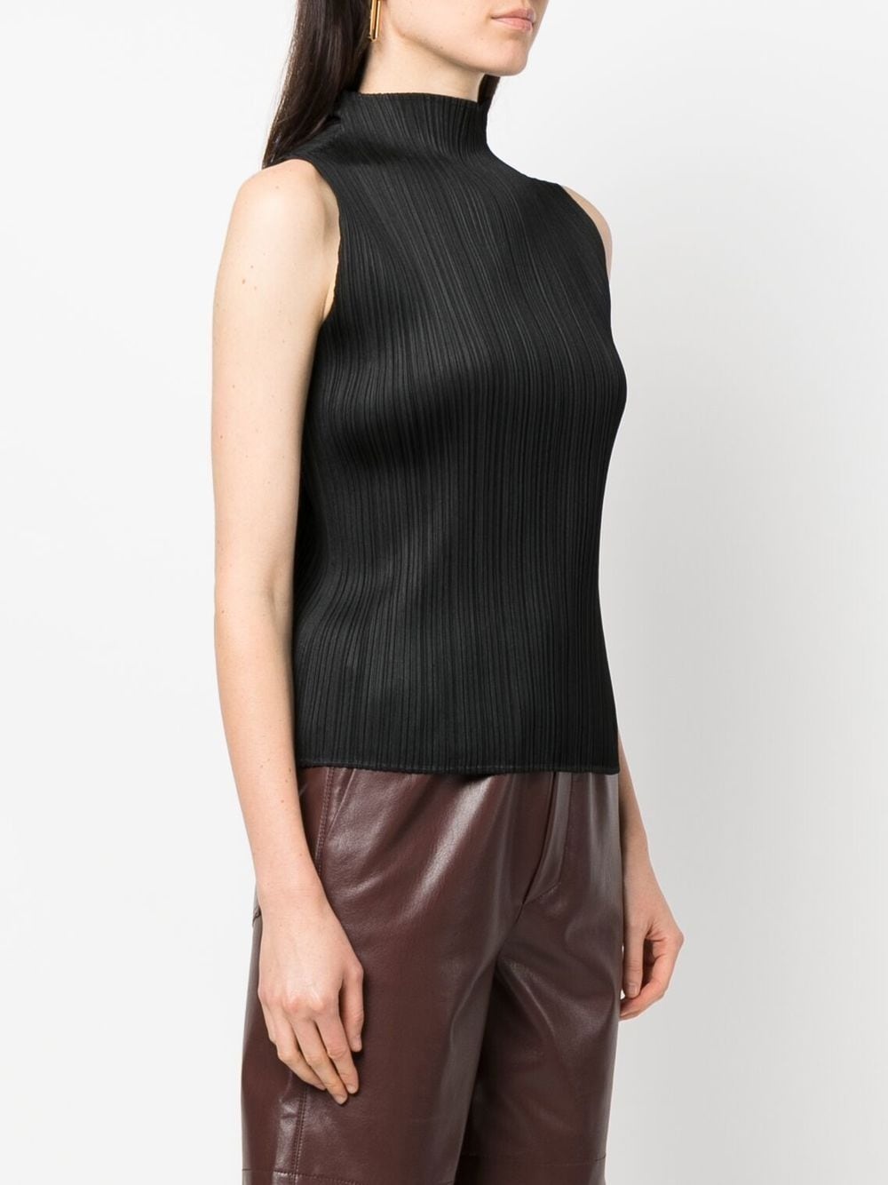plisse sleeveless top - 3