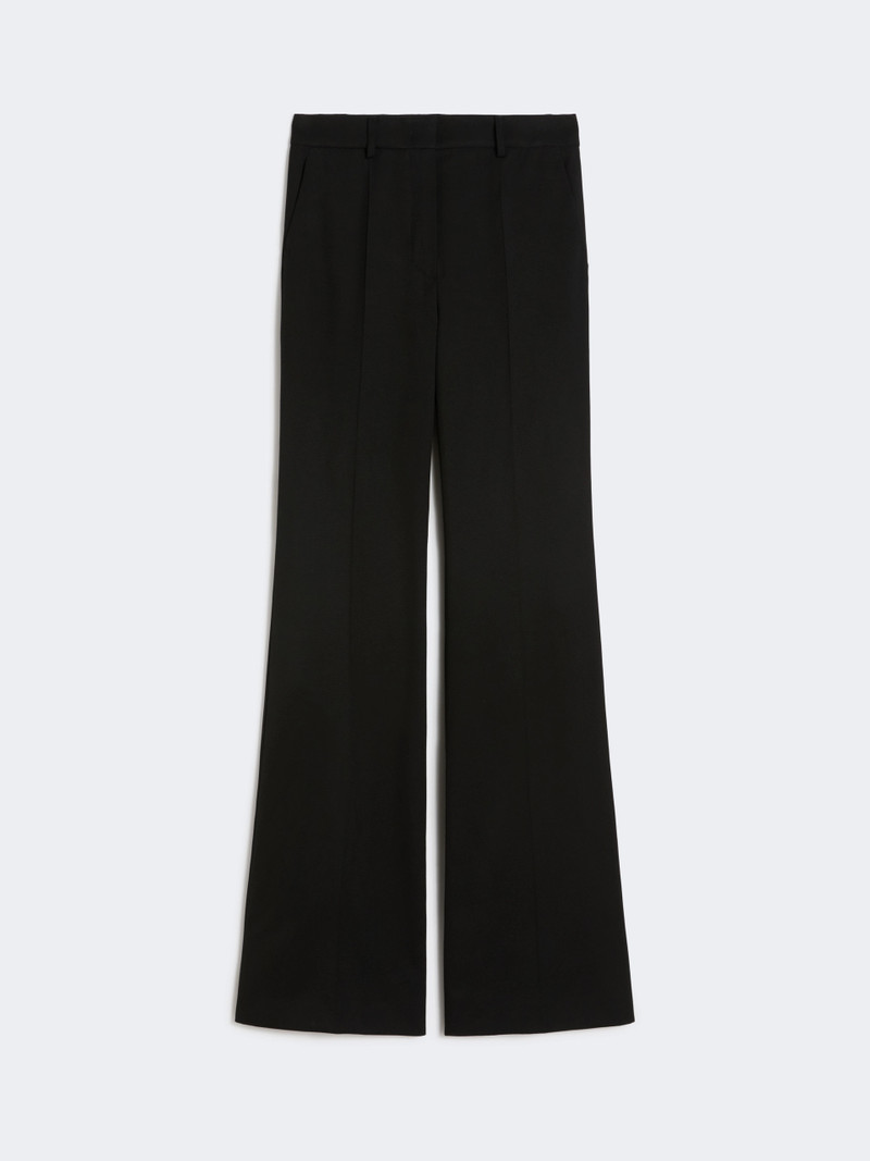 GIRELLO Flared trousers in a viscose blend - BLACK 1