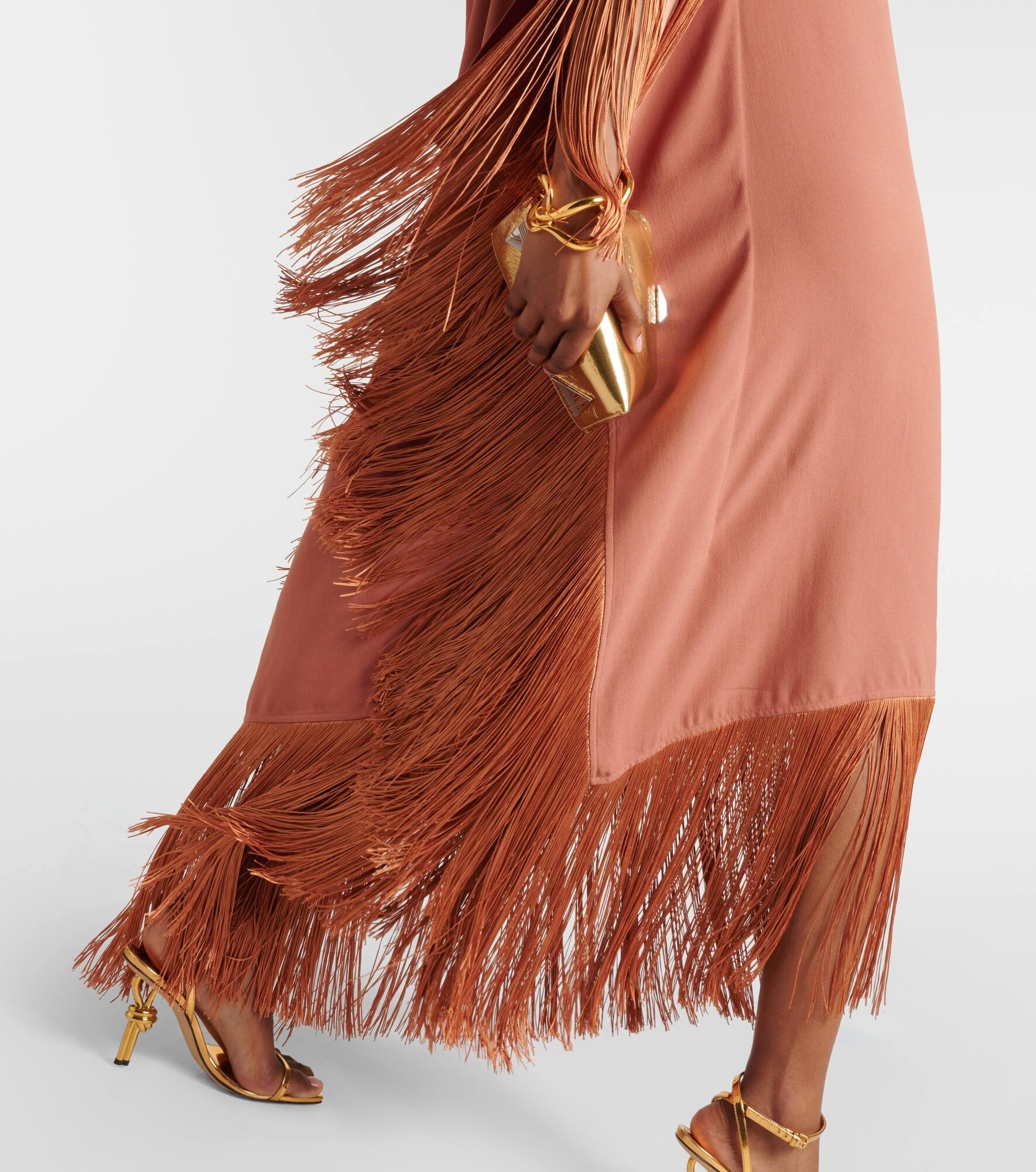 Aarons fringed crêpe cady kaftan - 5