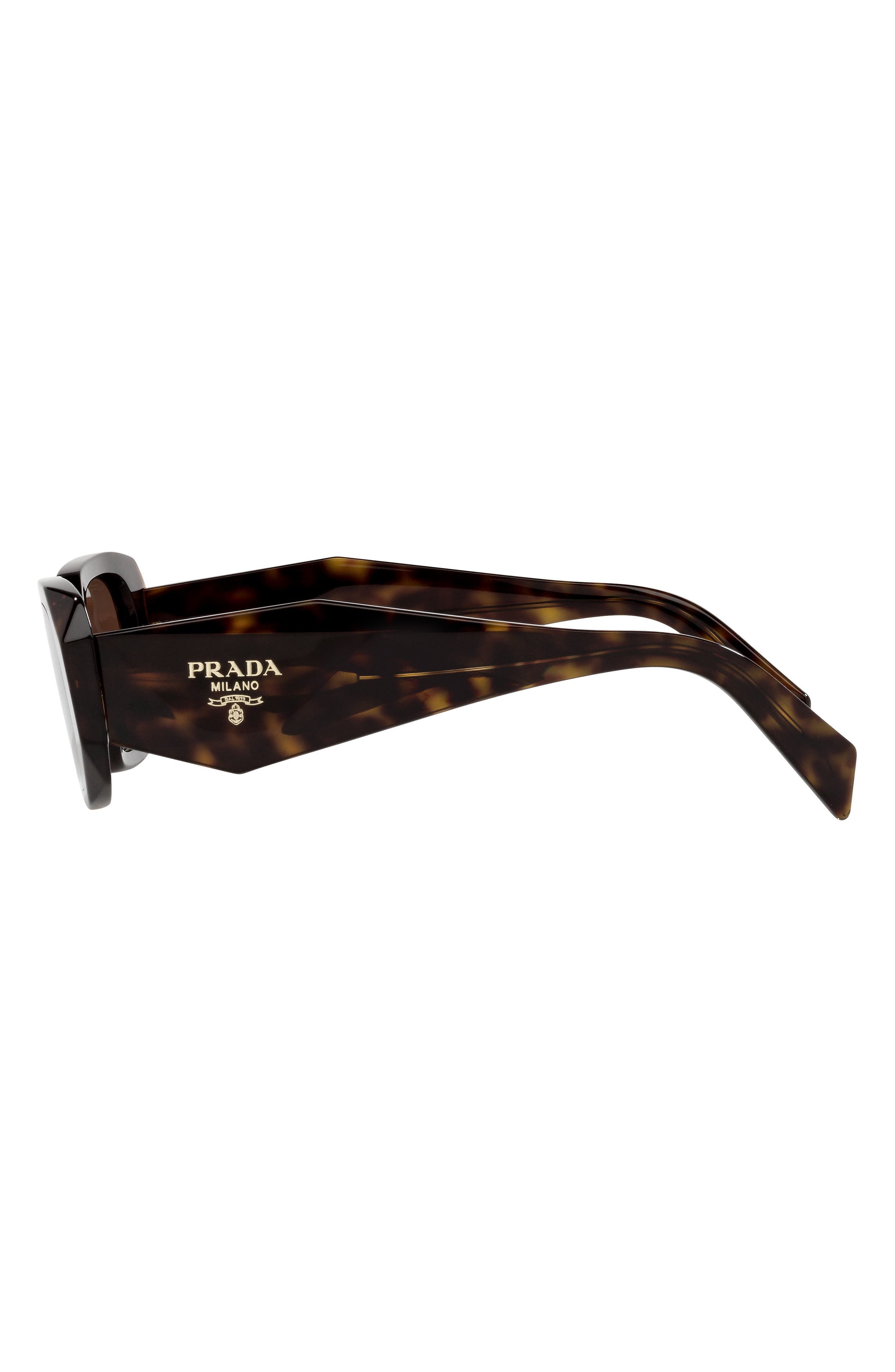 Prada Runway 49mm Rectangular Sunglasses in Tortoise/Brown at Nordstrom - 3