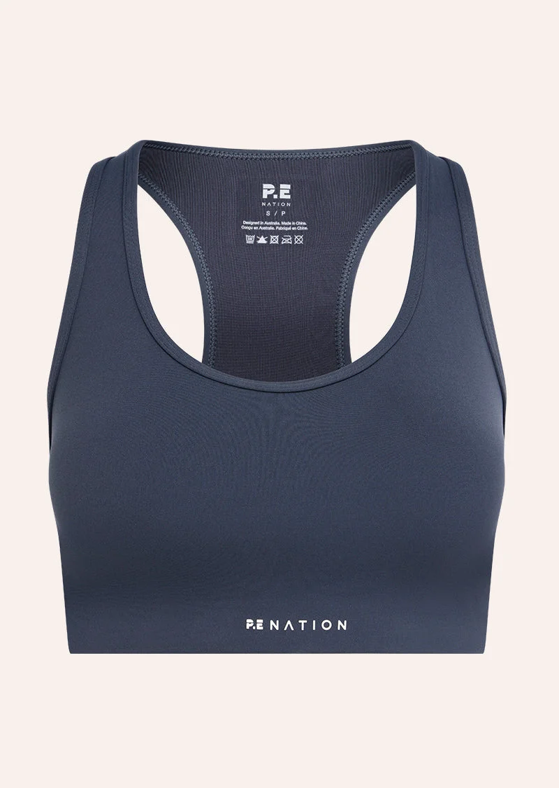 SIGNATURE RACER SPORTS BRA IN MARINE BLUE - 1