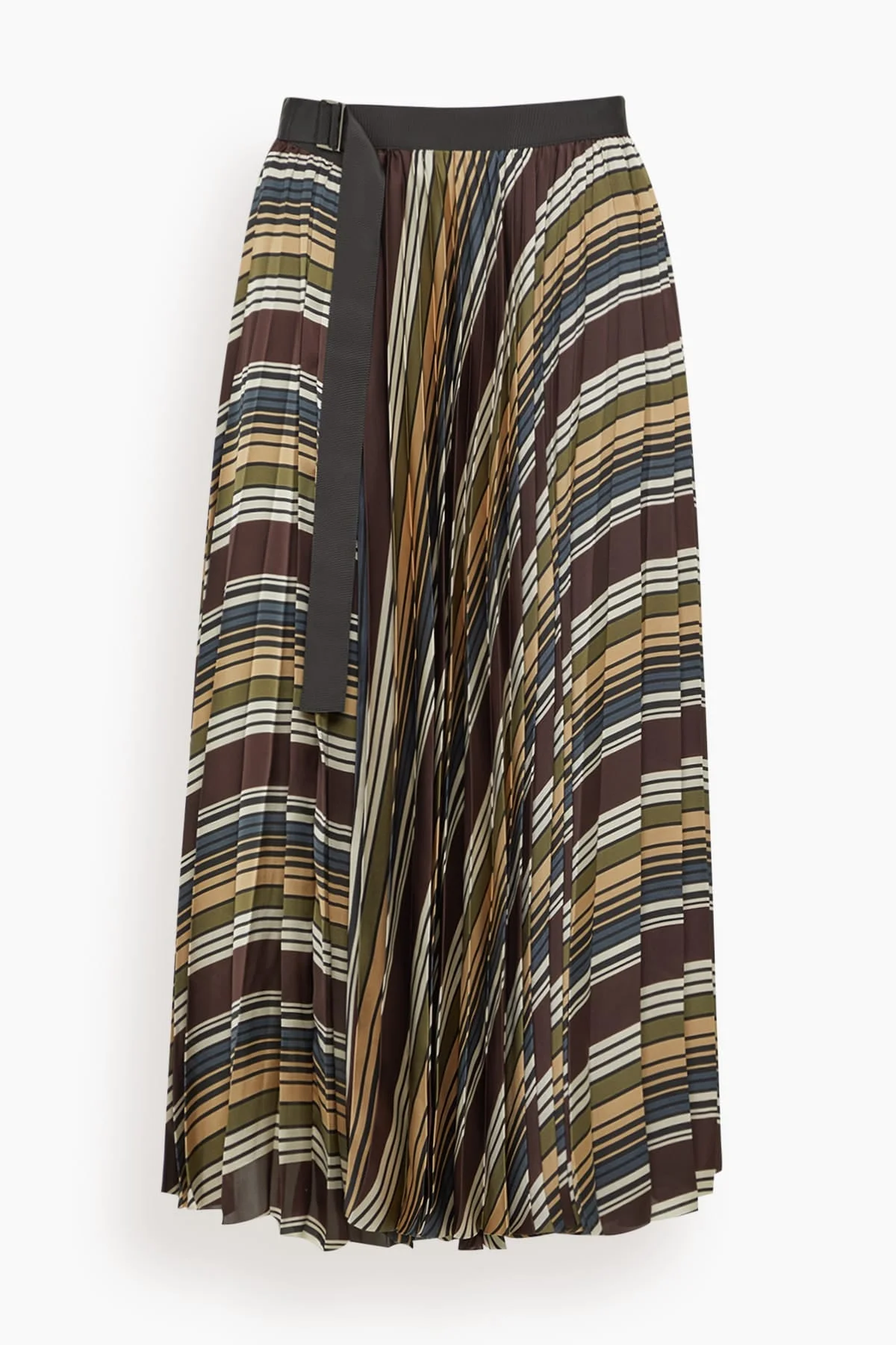 Horizontal Stripe Skirt in Brown/Beige - 1