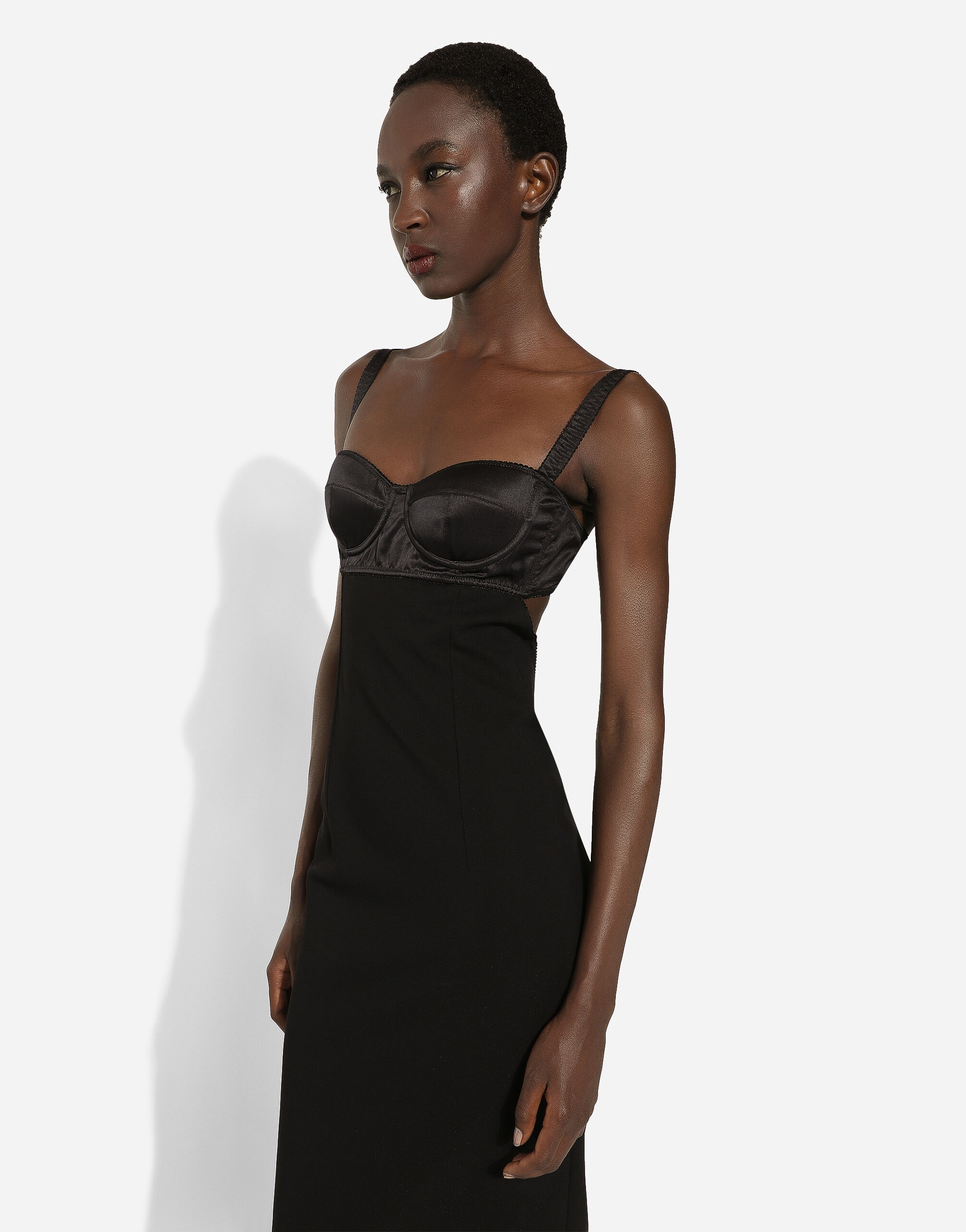 DOLCE & GABBANA ロスフリントヘットスカフ FN090RGDC5C HH5PD Dolce & Gabbana Jersey midi dress with corset-style bra top