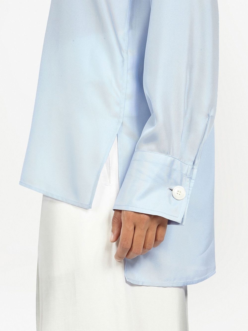 button-front satin shirt - 6