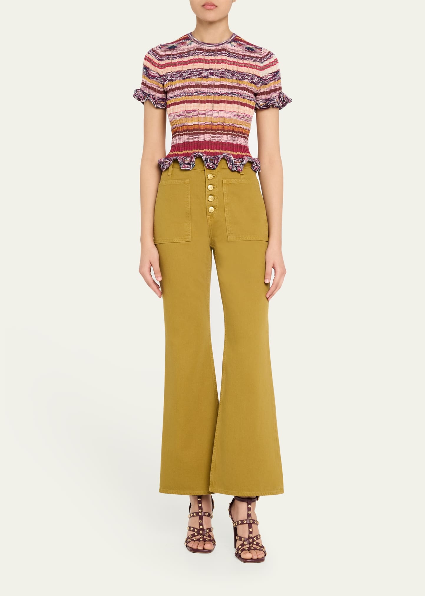 Miya Short-Sleeve Knit Ruffle Top - 2