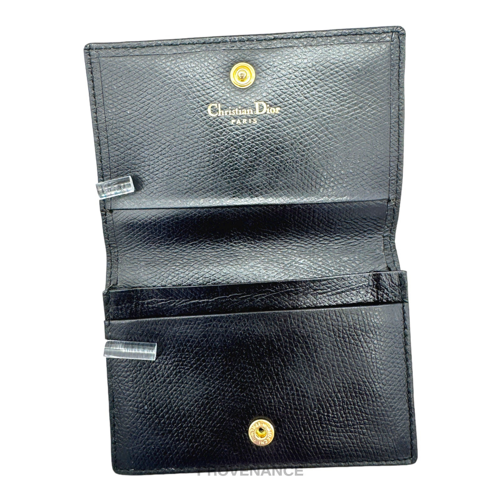 Christian Dior CD Card Wallet - Navy Grained Leather - 5